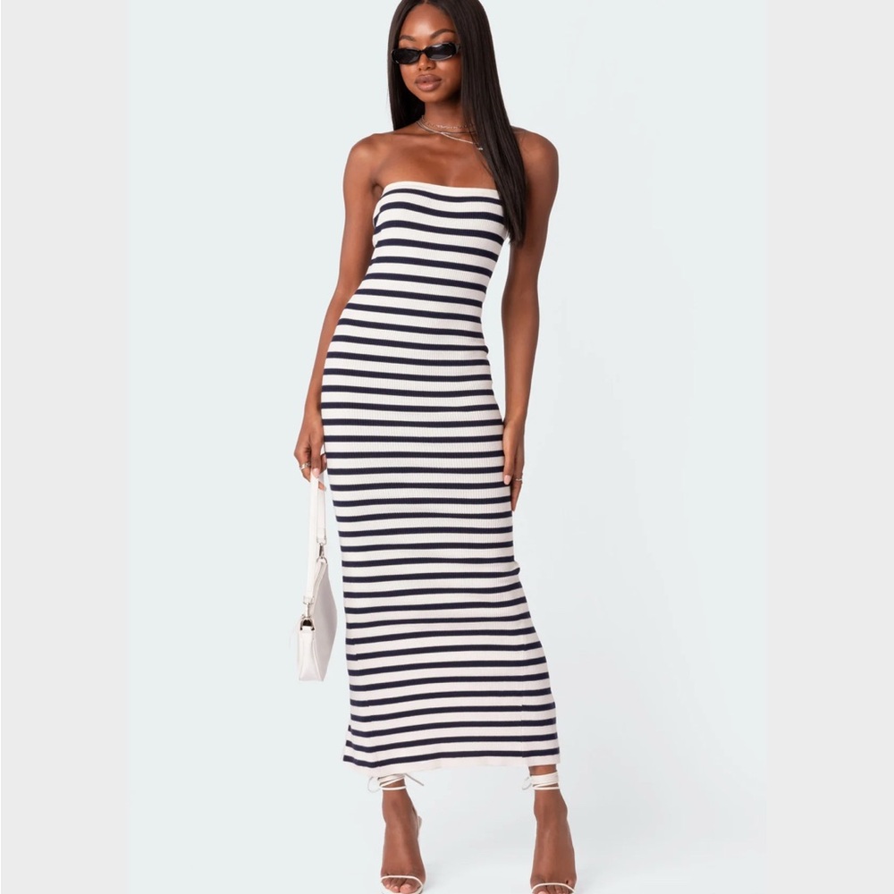 Edikted knit back slitted maxi dress